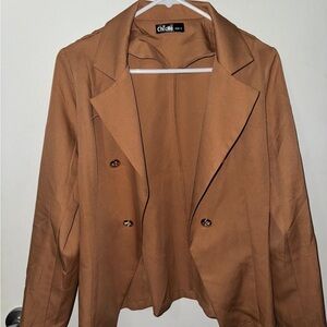 chic Women's Tan Blazer Jacket